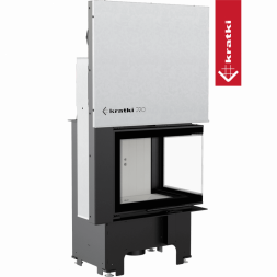 Топка Kratki PRO VNP/610/430 угловое стекло справа, гильотина (Белая футеровка)