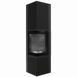 Печь Kratki PRO TORA/L 8 кВт Nero Assoluto (Черная футеровка, с доводчиком)