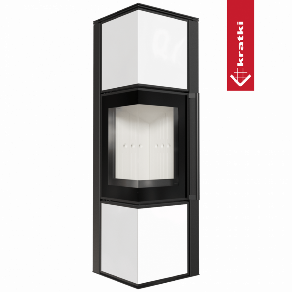 Печь Kratki PRO TORA/M, 8 кВт, белое стекло (Белая футеровка)